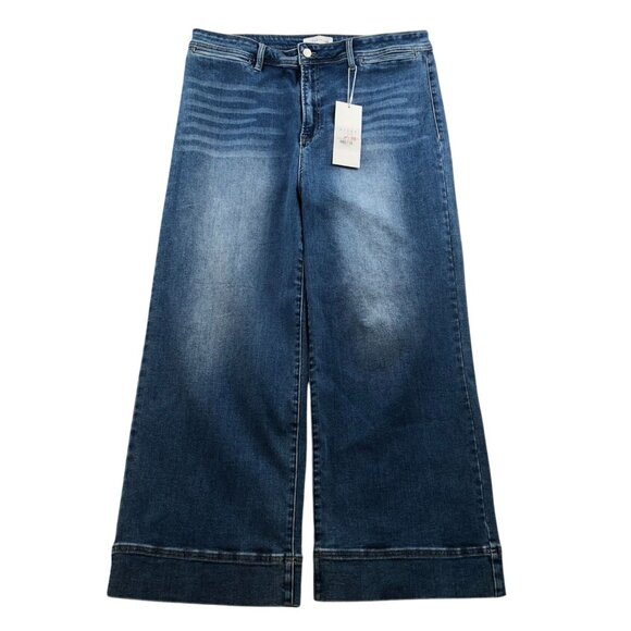 NWT Risen Los Angeles Womens Mischa Jeans Size 3XL Wide Leg Blue Denim Classic - Picture 1 of 16